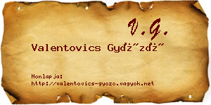 Valentovics Győző névjegykártya